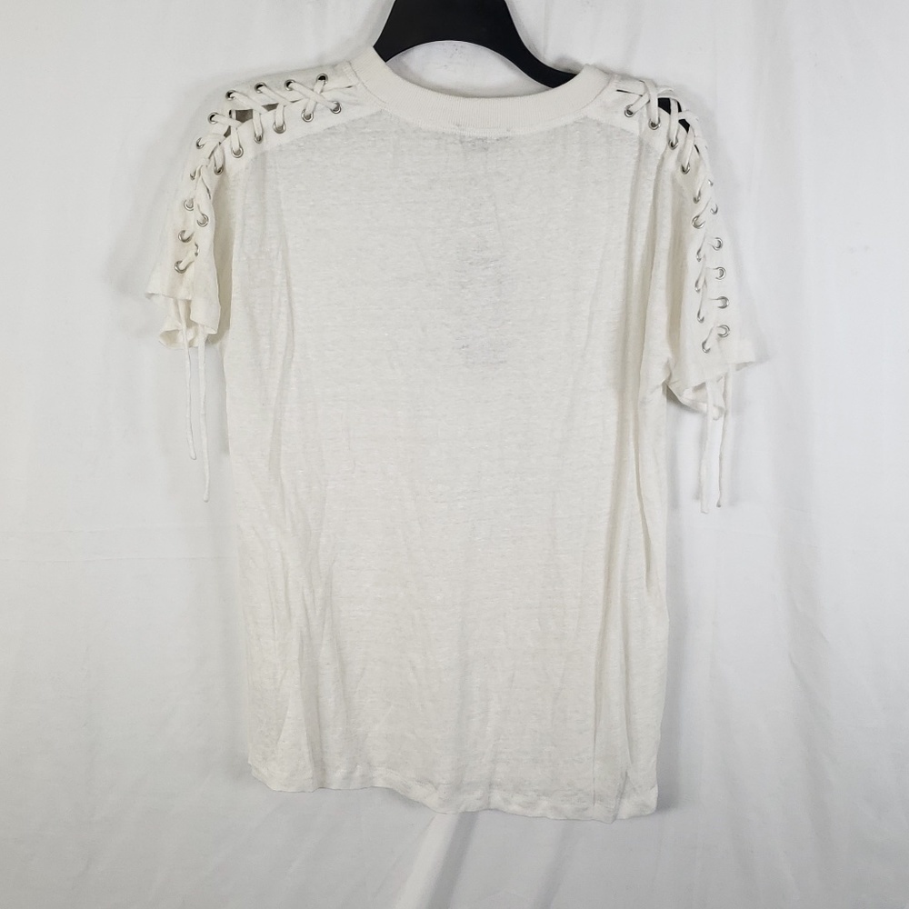BLACK ORCHID White Shoulder Lace Down Shirt